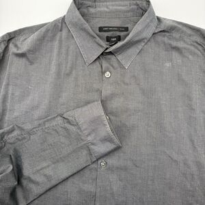John Varvatos Luxe Men's Long Sleeve Solid Gray Button Up XL Dress Shirt